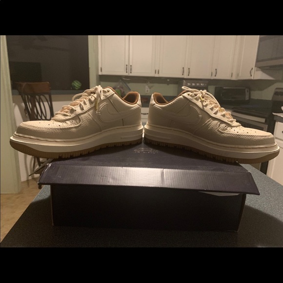 Pecan Air Force Ones Mens 9/Womens 10.5 - Picture 4 of 7